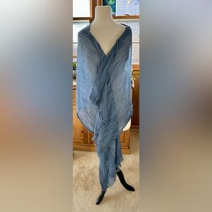Blue Crinkled Scarf